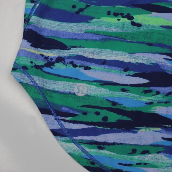 Lululemon For The Run Tank Printed Blue & Green 6 - Picture 6 of 6